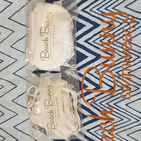 Beach Bunny Siren's Song XS Triangle Top Lg Skimpy Tie Side Bottom NWT - Picture 13 of 14